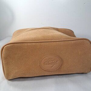 Vintage Zino Davidoff Men's travel bag dopp kit toiletry Zip Up Brown tan Suede
